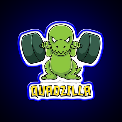 Cute Dinosaur Gym Workout Quadzilla Gift Gym Fitness Led Neon Sign Rgb Color - LED neon sign view 5