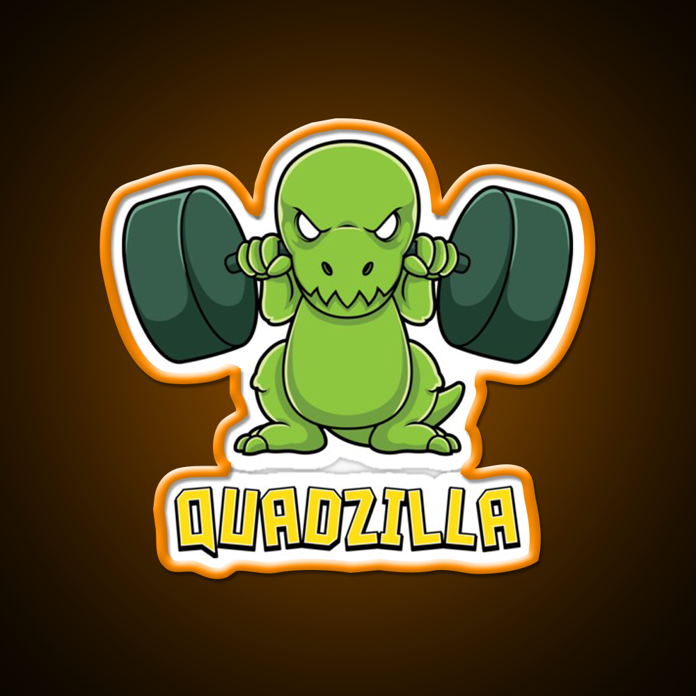 Cute Dinosaur Gym Workout Quadzilla Gift Gym Fitness Led Neon Sign Rgb Color - LED neon sign view 6