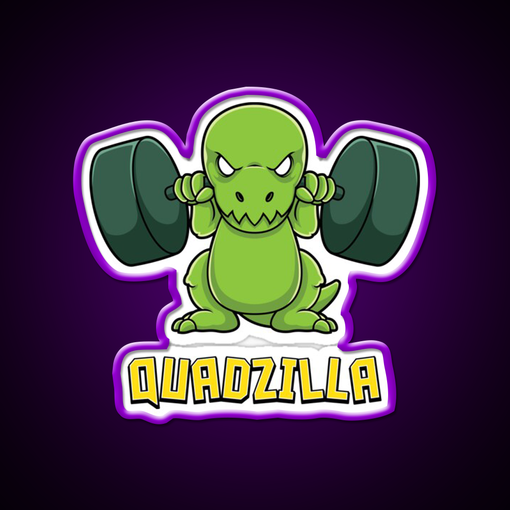 Cute Dinosaur Gym Workout Quadzilla Gift Gym Fitness Led Neon Sign Rgb Color - LED neon sign view 9