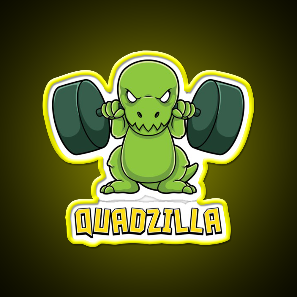 Cute Dinosaur Gym Workout Quadzilla Gift Gym Fitness Led Neon Sign Rgb Color - LED neon sign view 7