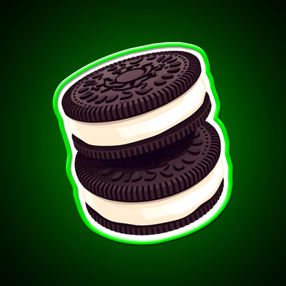 Cute Double Stack Oreo Cookies Snack Food Led Neon Sign Rgb Color - Shineneon