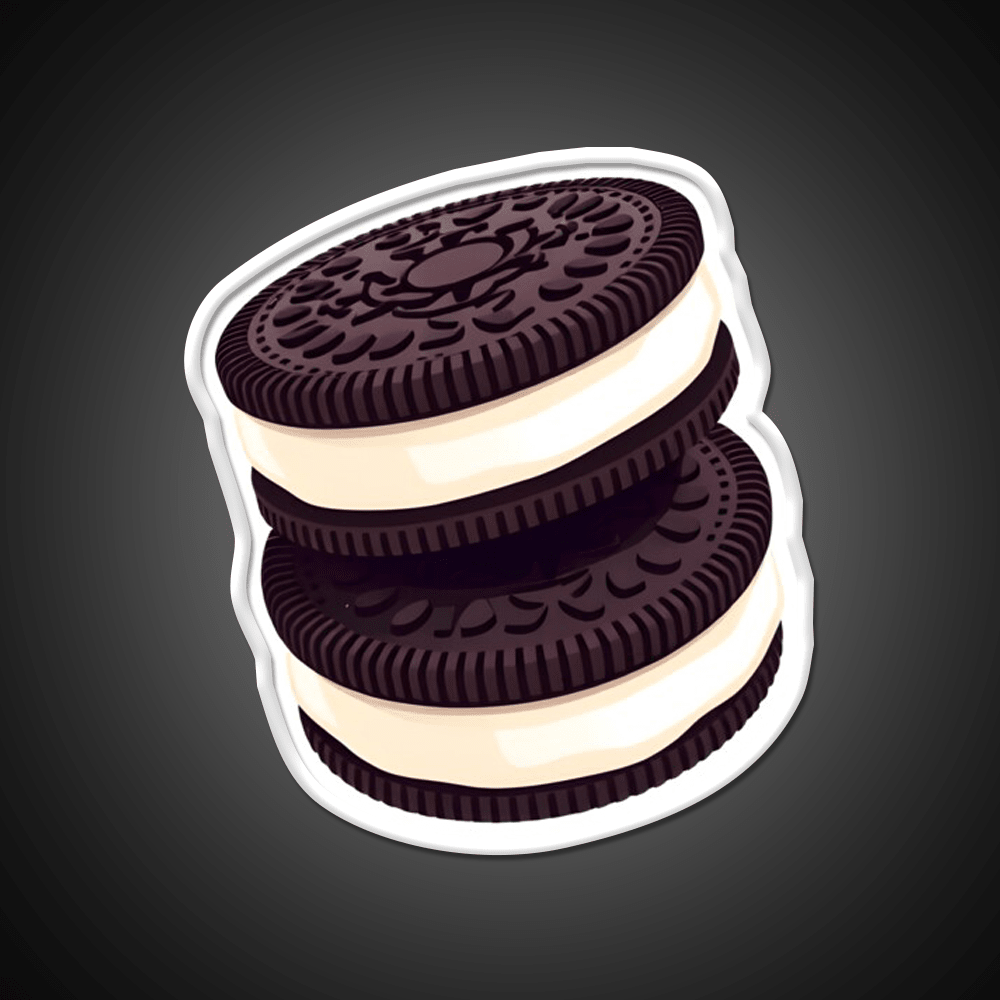 Cute Double Stack Oreo Cookies Snack Food Led Neon Sign Rgb Color - Shineneon