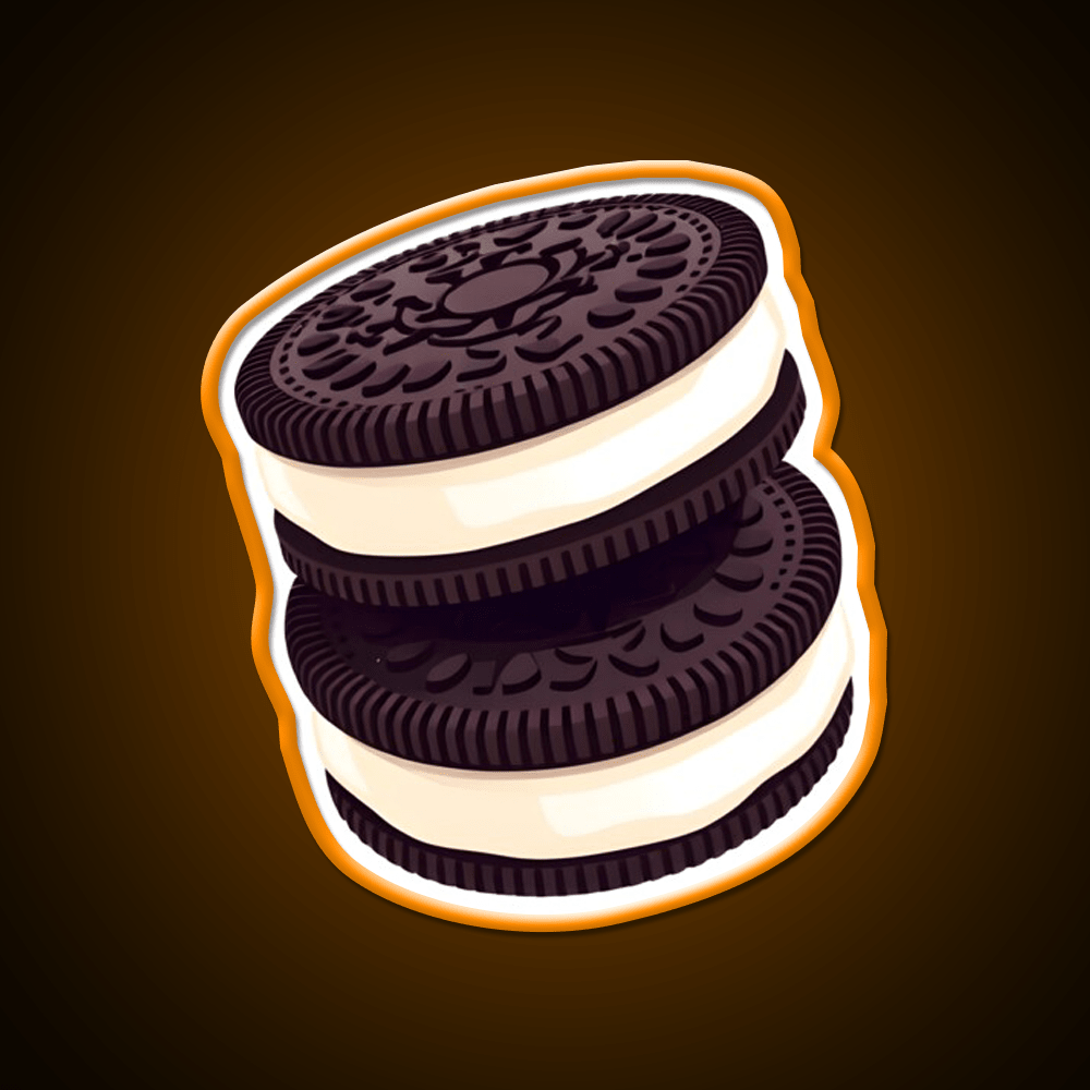 Cute Double Stack Oreo Cookies Snack Food Led Neon Sign Rgb Color - Shineneon