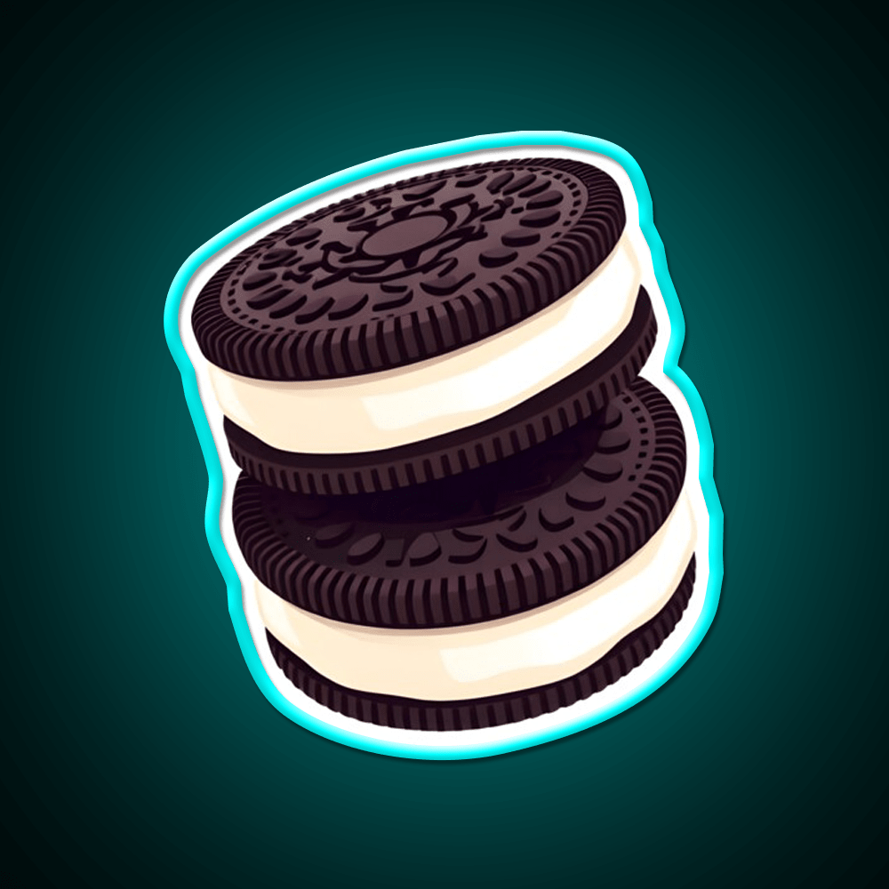Cute Double Stack Oreo Cookies Snack Food Led Neon Sign Rgb Color - Shineneon