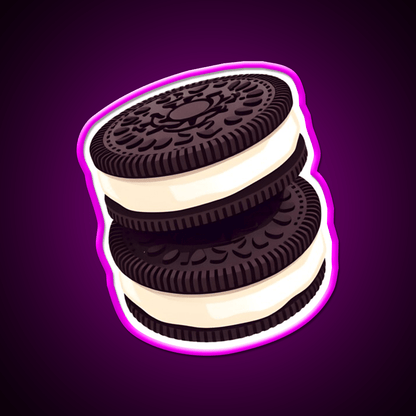 Cute Double Stack Oreo Cookies Snack Food Led Neon Sign Rgb Color - Shineneon