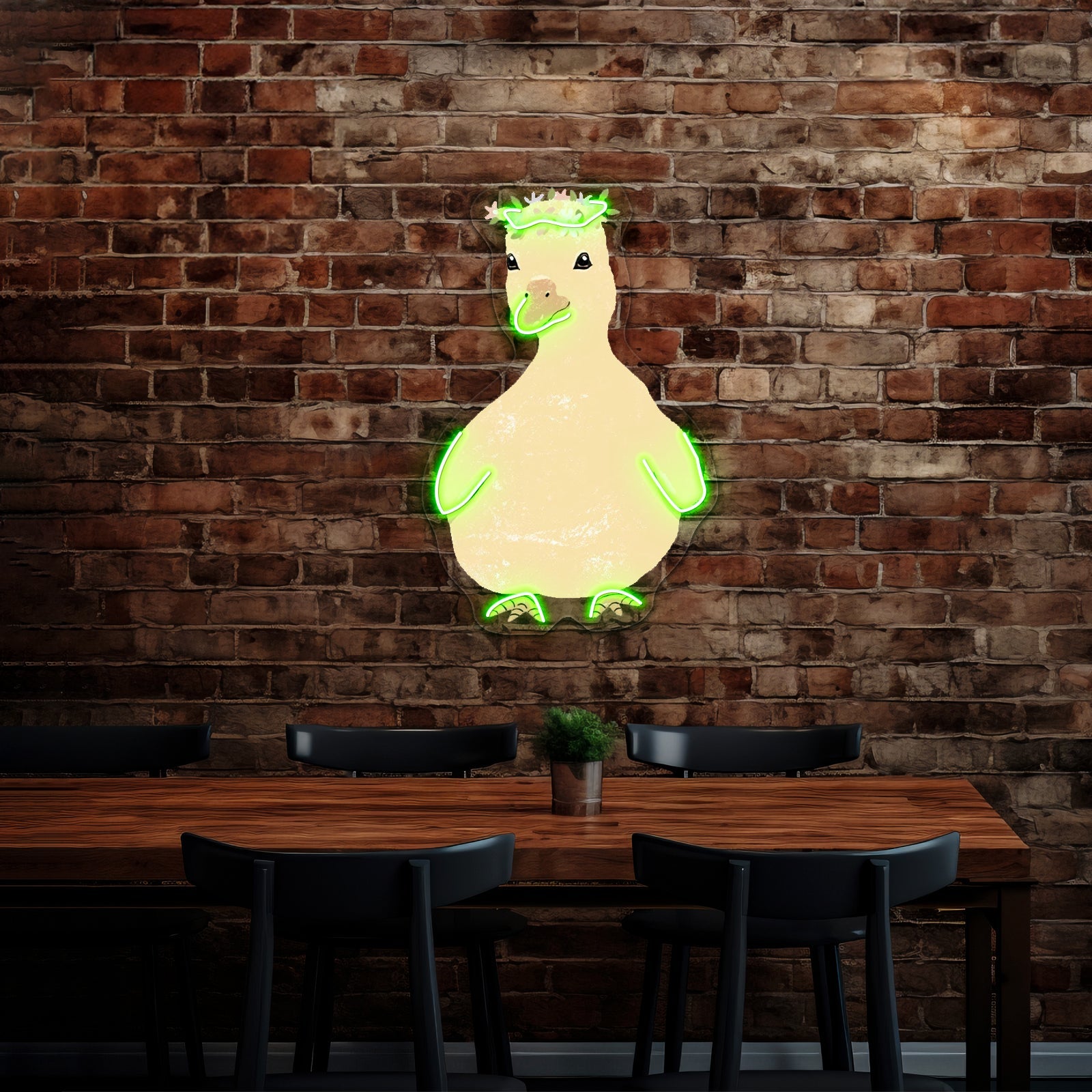 Cute Duck Flower Crown Neon Signs - Shineneon