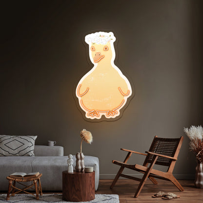 Cute Duck Flower Crown Neon Signs - Shineneon