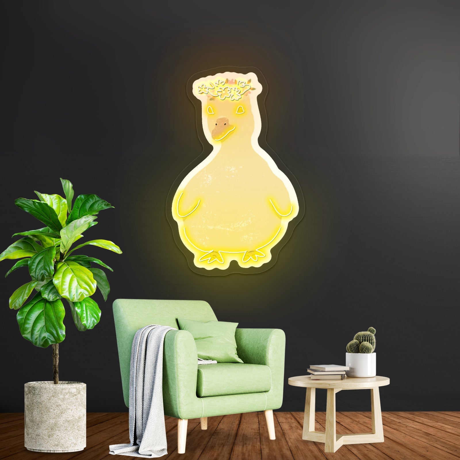 Cute Duck Flower Crown Neon Signs - Shineneon