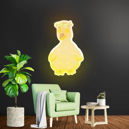 Cute Duck Flower Crown Neon Signs - Shineneon