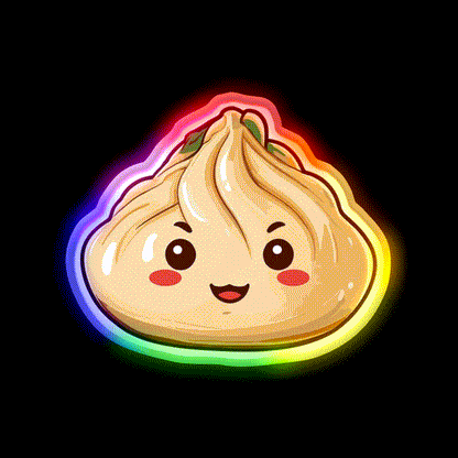 Cute Dumpling Led Neon Sign Chinese Food Rgb Color
