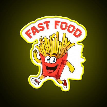 Cute Fast Food French Fries Joke Fast Food Led Neon Sign For Burger Place Rgb Color - Shineneon
