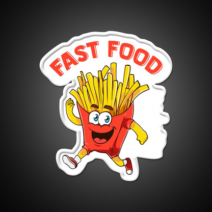 Cute Fast Food French Fries Joke Fast Food Led Neon Sign For Burger Place Rgb Color