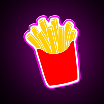 Cute Fries Fast Food Led Neon Sign For Burger Place Rgb Color