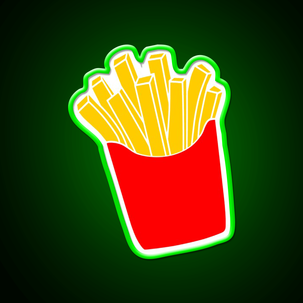 Cute Fries Fast Food Led Neon Sign For Burger Place Rgb Color - Shineneon