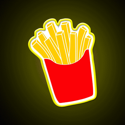 Cute Fries Fast Food Led Neon Sign For Burger Place Rgb Color