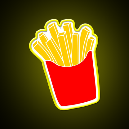 Cute Fries Fast Food Led Neon Sign For Burger Place Rgb Color