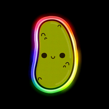 Cute Gherkin Snack Food Led Neon Sign Rgb Color - LED neon sign close-up detail