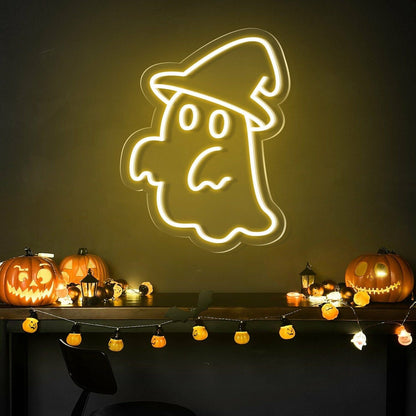Cute Ghost Hat Halloween Neon Sign For Homes | Shineneon