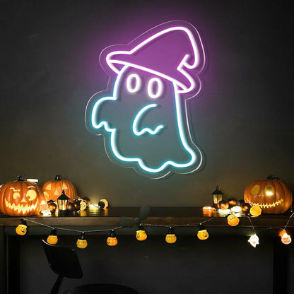 Cute Ghost Hat Halloween Neon Sign For Homes | Shineneon