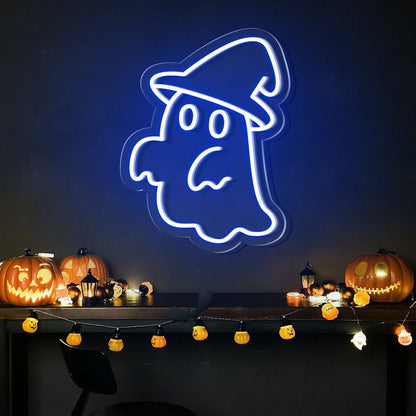 Cute Ghost Hat Halloween Neon Sign For Homes | Shineneon