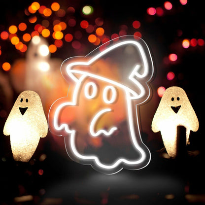Cute Ghost Hat Halloween Neon Sign For Homes | Shineneon