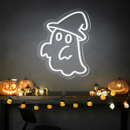 Cute Ghost Hat Halloween Neon Sign For Homes | Shineneon