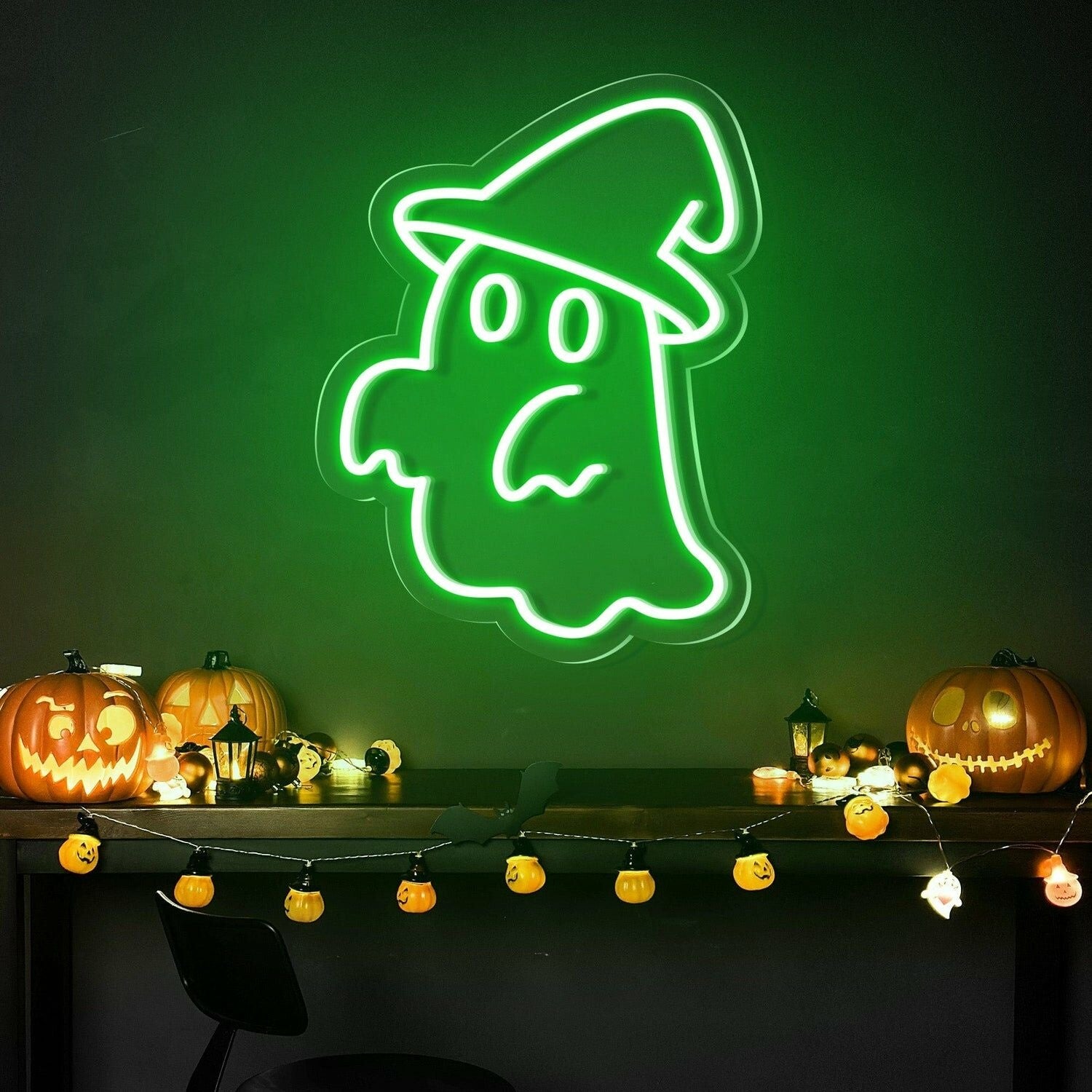 Cute Ghost Hat Halloween Neon Sign For Homes | Shineneon