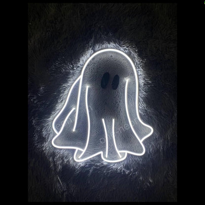Cute Ghost White Led Neon Sign Halloween Room Decor | Shineneon