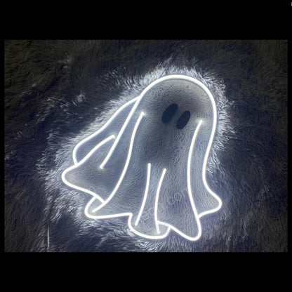 Cute Ghost White Led Neon Sign Halloween Room Decor | Shineneon