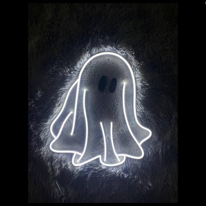 Cute Ghost White Led Neon Sign Halloween Room Decor | Shineneon