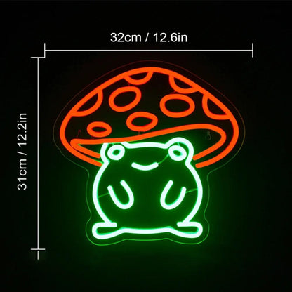 Cute Frog Red Mushroom Hat Kids Room Decorations Led Neon Sign | Shineneon