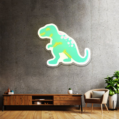 Cute Green T Rex Dinosaur Neon Signs - Shineneon