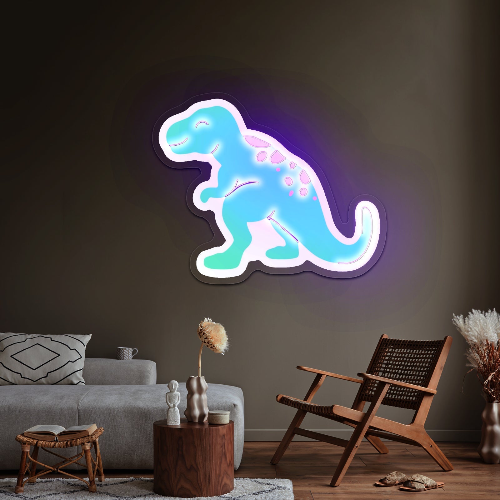 Cute Green T Rex Dinosaur Neon Signs - Shineneon