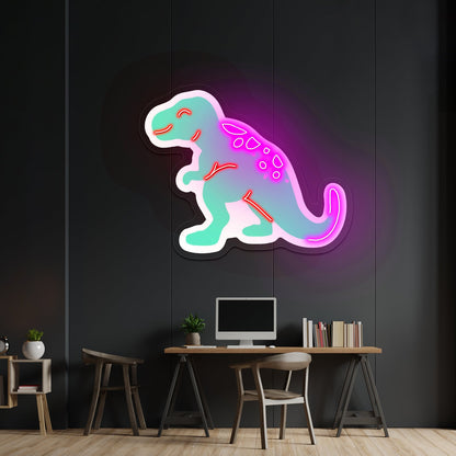 Cute Green T Rex Dinosaur Neon Signs - Shineneon