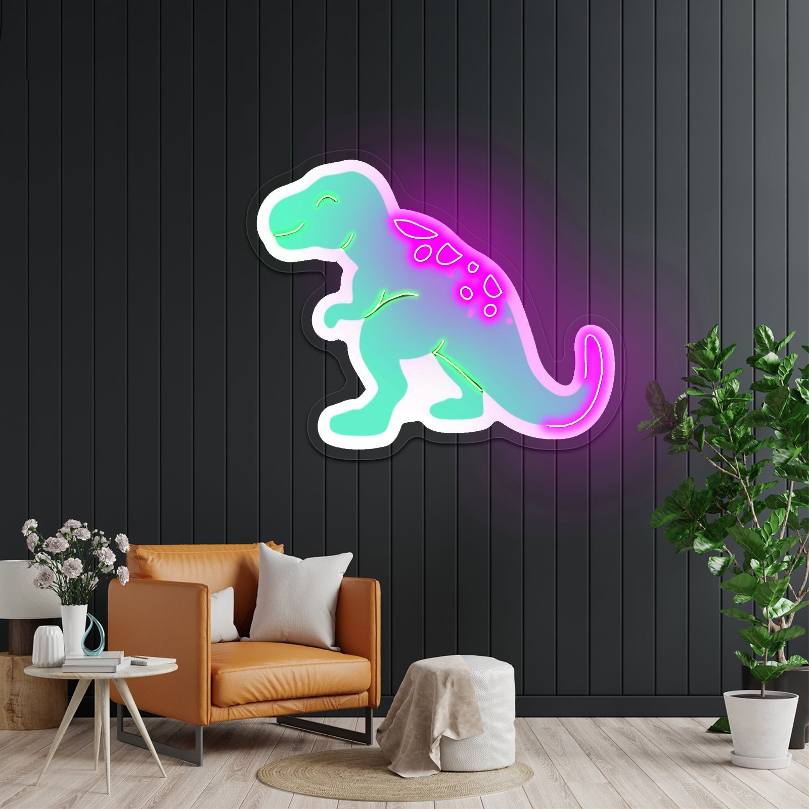 Cute Green T Rex Dinosaur Neon Signs - Shineneon