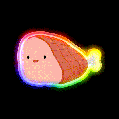 Cute Honey Baked Ham Snack Food Led Neon Sign Rgb Color - LED neon sign close-up detail