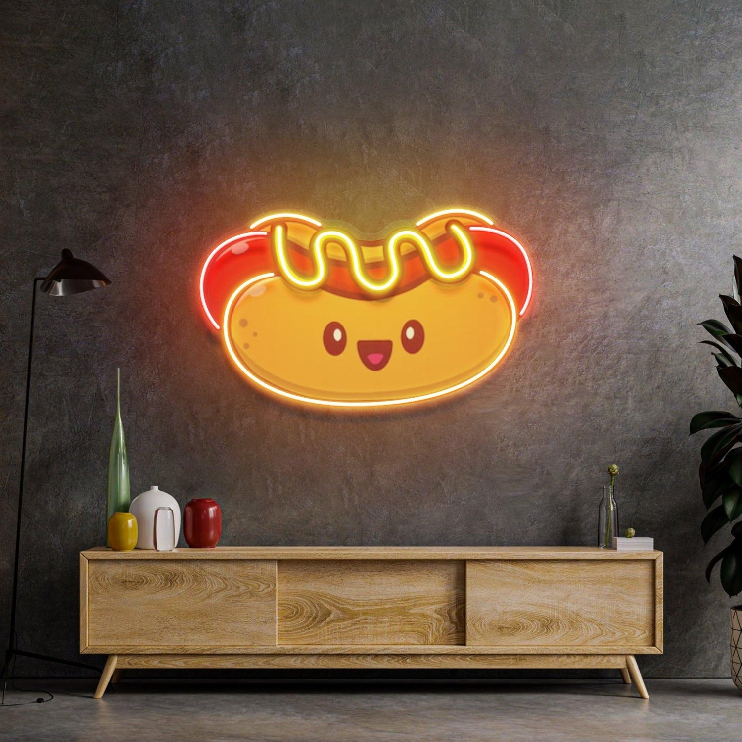 Cute Hotdog Baby Multicolor Uv Printed Led Neon Sign For Home Restaurant Decor | Shineneon