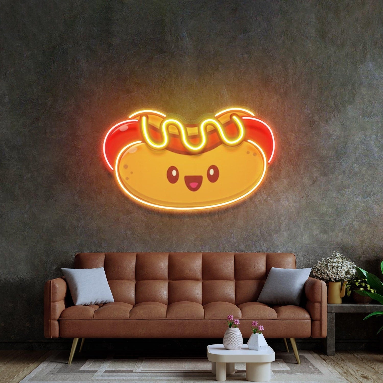 Cute Hotdog Baby Multicolor Uv Printed Led Neon Sign For Home Restaurant Decor | Shineneon