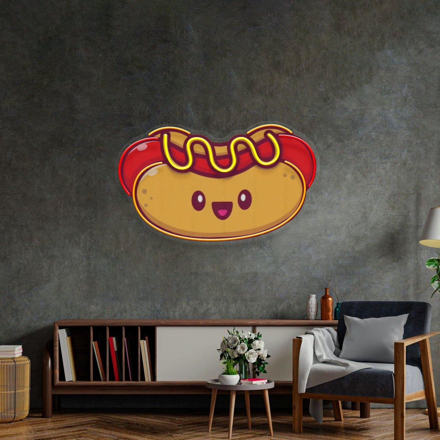 Cute Hotdog Baby Multicolor Uv Printed Led Neon Sign For Home Restaurant Decor | Shineneon