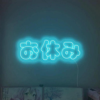 Cute Japanese Anime Blue-White Led Neon Sign For Home Decor | Shineneon