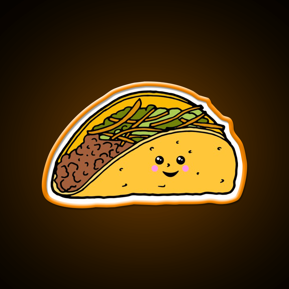 Cute Kawaii Taco Character Taco Led Neon Sign Mexican Food Sign Rgb Color - Shineneon