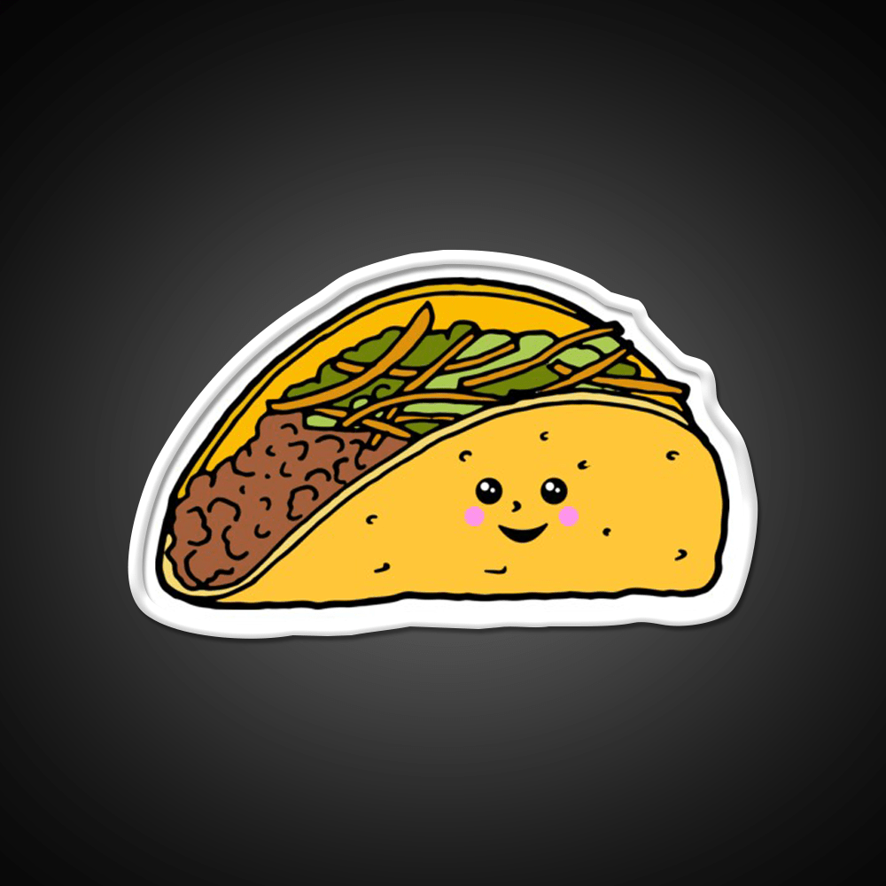 Cute Kawaii Taco Character Taco Led Neon Sign Mexican Food Sign Rgb Color - Shineneon