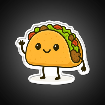 Cute Kawaii Taco Smiling Mexican Art Taco Led Neon Sign Rgb Color - Shineneon