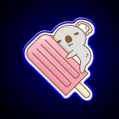 Cute Koala And Pink Ice Pop Snack Food Led Neon Sign Rgb Color - Shineneon