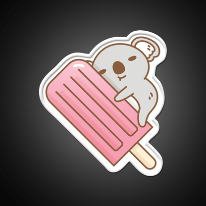 Cute Koala And Pink Ice Pop Snack Food Led Neon Sign Rgb Color - Shineneon