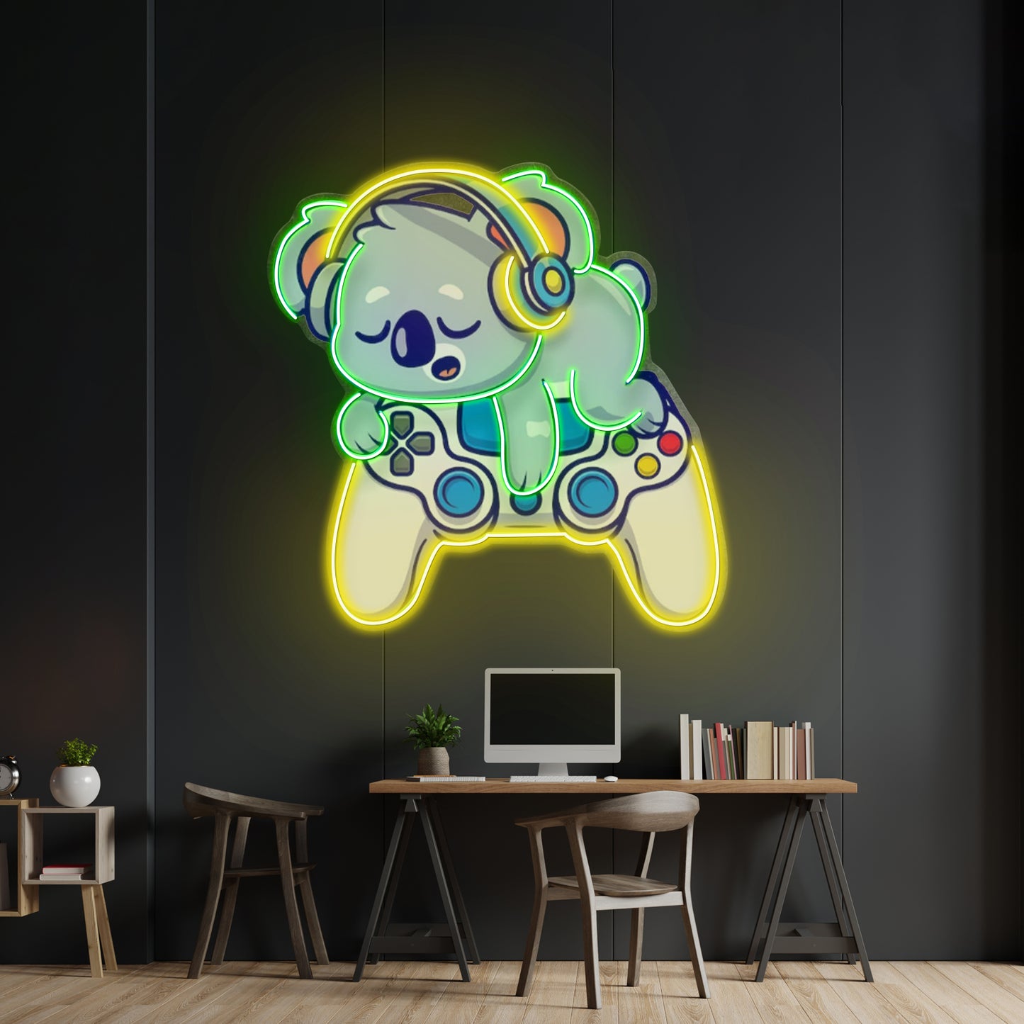 Cute Koala Sleeping Game Led Neon Sign Light Custom Led Signs