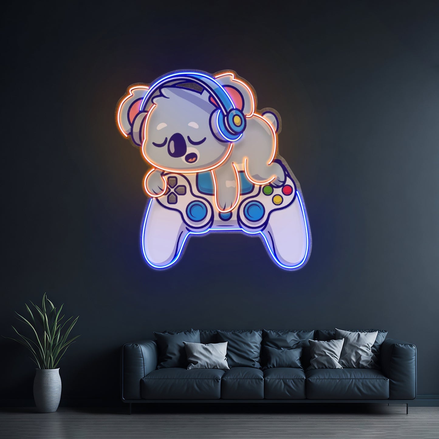 Cute Koala Sleeping Game Led Neon Sign Light Custom Led Signs