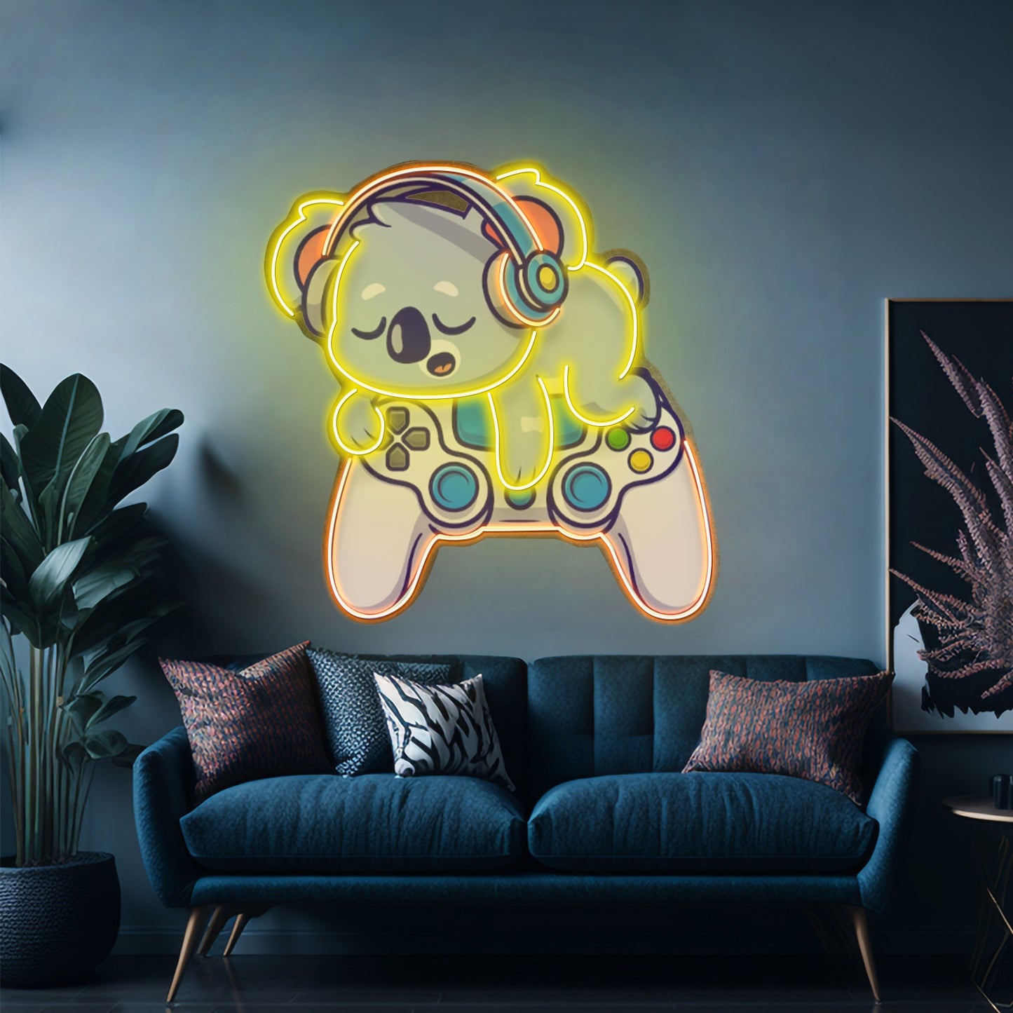 Cute Koala Sleeping Game Led Neon Sign Light Custom Led Signs