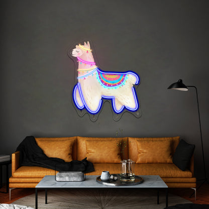 Cute Llama Neon Signs For Kids Room