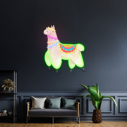 Cute Llama Neon Signs For Kids Room